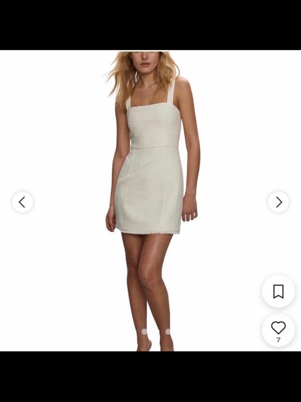 Babaton tweed Cream Mini Dress